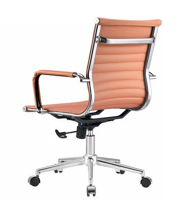 Cadeira Charles Eames Baixa Caramelo Base Cromada - 73489