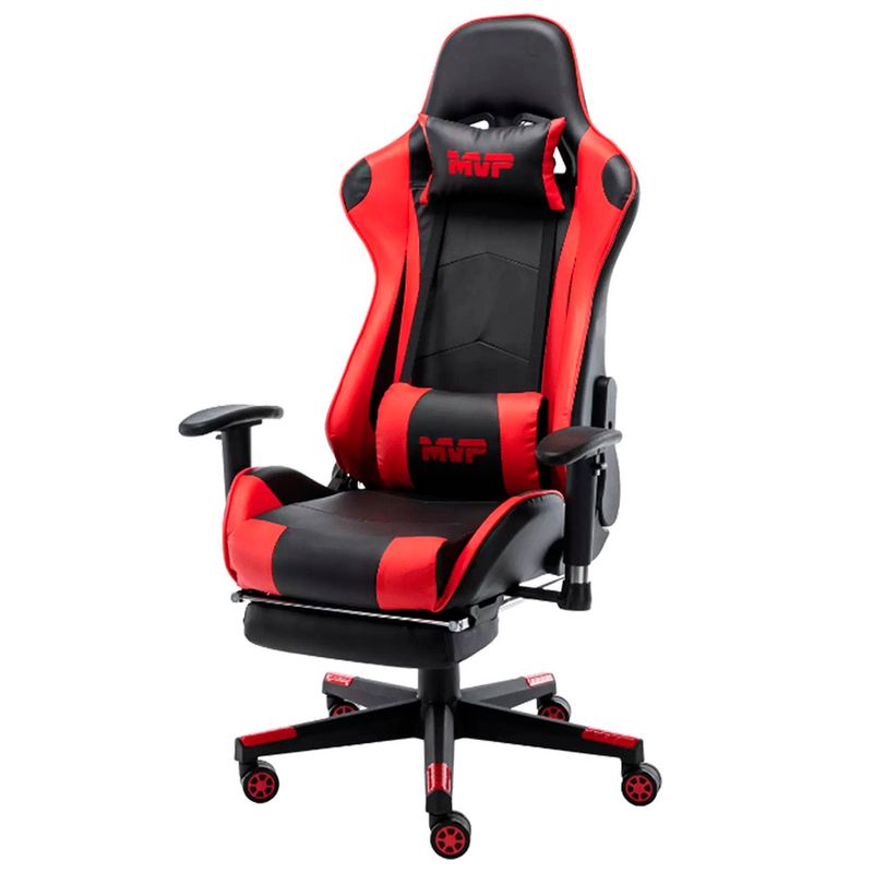 CadeiraGamerMVPCorinoPretoeVermelhoBaseNylon73490
