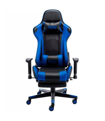 Cadeira Gamer MVP Corino Preto e Azul Base Nylon - 73491