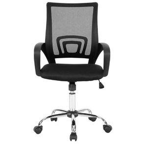 Cadeira Office Manchester Tela Preta Base Cromada -  62612