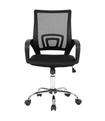Cadeira Office Manchester Tela Preta Base Cromada -  62612