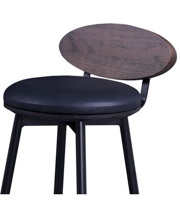 Banqueta Daytona Assento Linho Corvin Preto Base Grafite - 73505