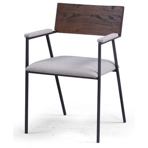 Cadeira Palm Estofada Com Braco Walnut Base Grafite - 73512