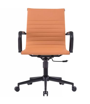 Cadeira Manhattan Black Diretor Caramelo Base Aço Cromado Preto - 73557