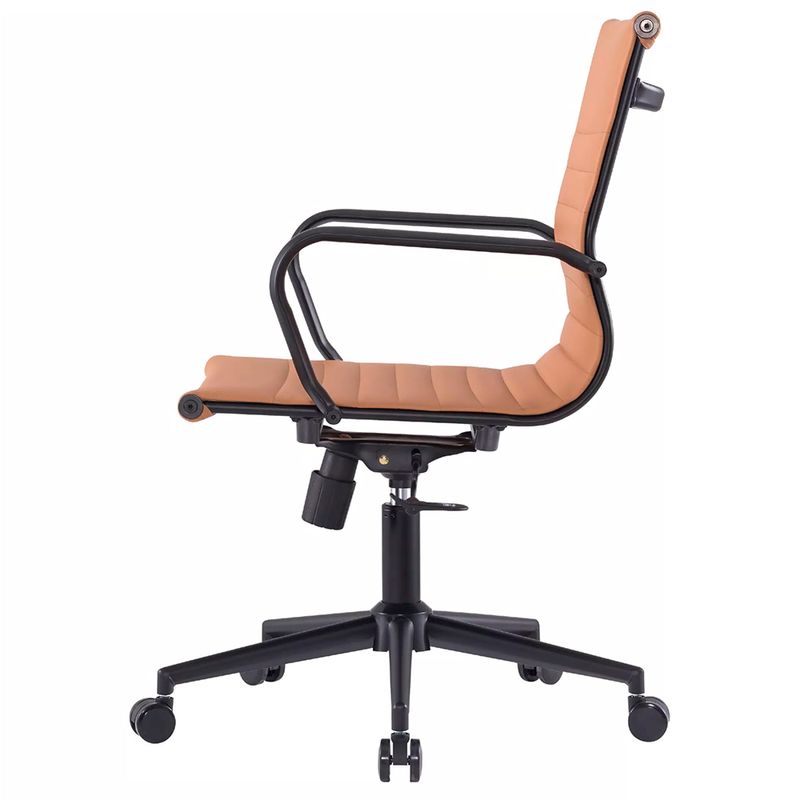 CadeiraManhattanBlackDiretorCarameloBaseAcoCromadoPreto7355