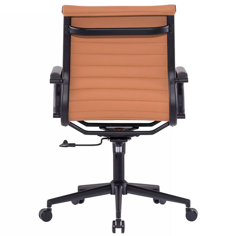 CadeiraManhattanBlackDiretorCarameloBaseAcoCromadoPreto7355