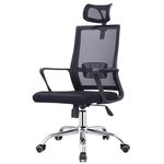 CadeiraSanDiegoTelaPretaBaseCromada58457