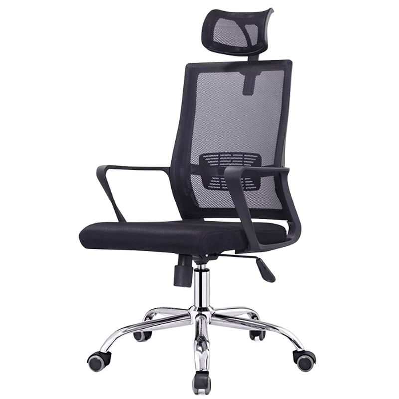 CadeiraSanDiegoTelaPretaBaseCromada58457