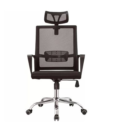 Cadeira San Diego Tela Preta Base Cromada - 58457