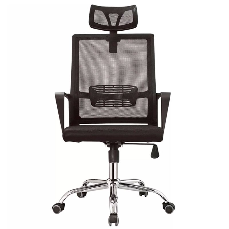 CadeiraSanDiegoTelaPretaBaseCromada58457