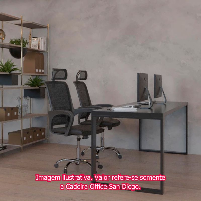 CadeiraSanDiegoTelaPretaBaseCromada58457