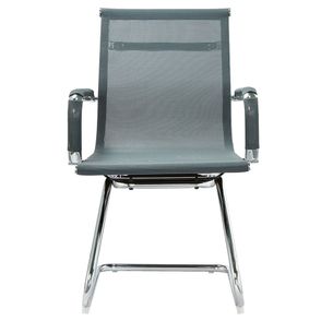 Cadeira Sydney Fixa Tela Cinza Base Cromada - 73592