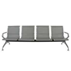 Longarina Dubai 04 Lugares Cinza Base Cromada - 73612