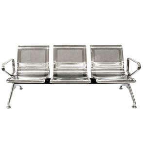 Longarina Dublin 03 Lugares Base Inox - 73627