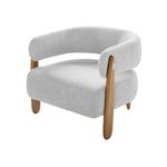 PoltronaBrumaEstofadaVeludoCinzaClaroeBaseMadeiraAmendoa73552