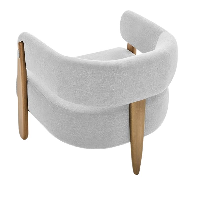 PoltronaBrumaEstofadaVeludoCinzaClaroeBaseMadeiraAmendoa73552