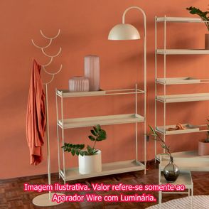 Aparador Wire Com Luminária Aço Carbono Porcelana - 73824