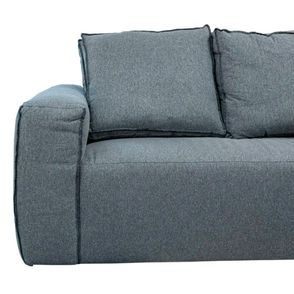 Sofa Domo 3 Lugares Estofado Linho Cinza 240cm - 73766