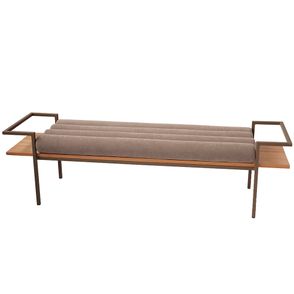 Banco Moss Rolinho Sarja Gruta Aço Marrom 175cm - 73832