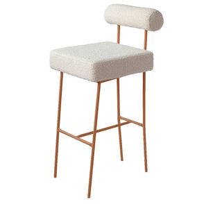 Banqueta Alta Rolinho Bouclé Aço Terracota 96cm - 73853