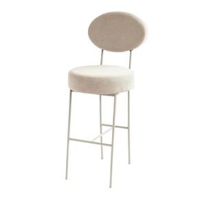 Banqueta Broto Sarja Linho Sali Aço Taupe 110cm - 73867