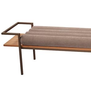 Banco Moss Rolinho Sarja Gruta Aço Marrom 175cm - 73832