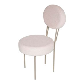 Cadeira Broto Bouclé Base Aço Carbono Taupe - 73941