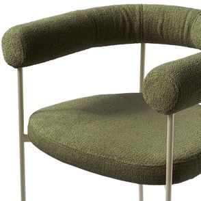 Cadeira Curva Chá Verde Base Aço Carbono Taupe - 73954