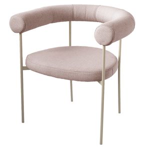 Cadeira Curva Quartzo Base Aço Carbono Taupe - 73966