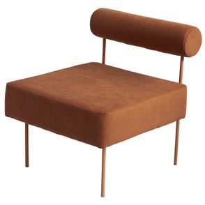 Poltrona Rolinho Sarja Argila Aço Carbono Terracota - 74017