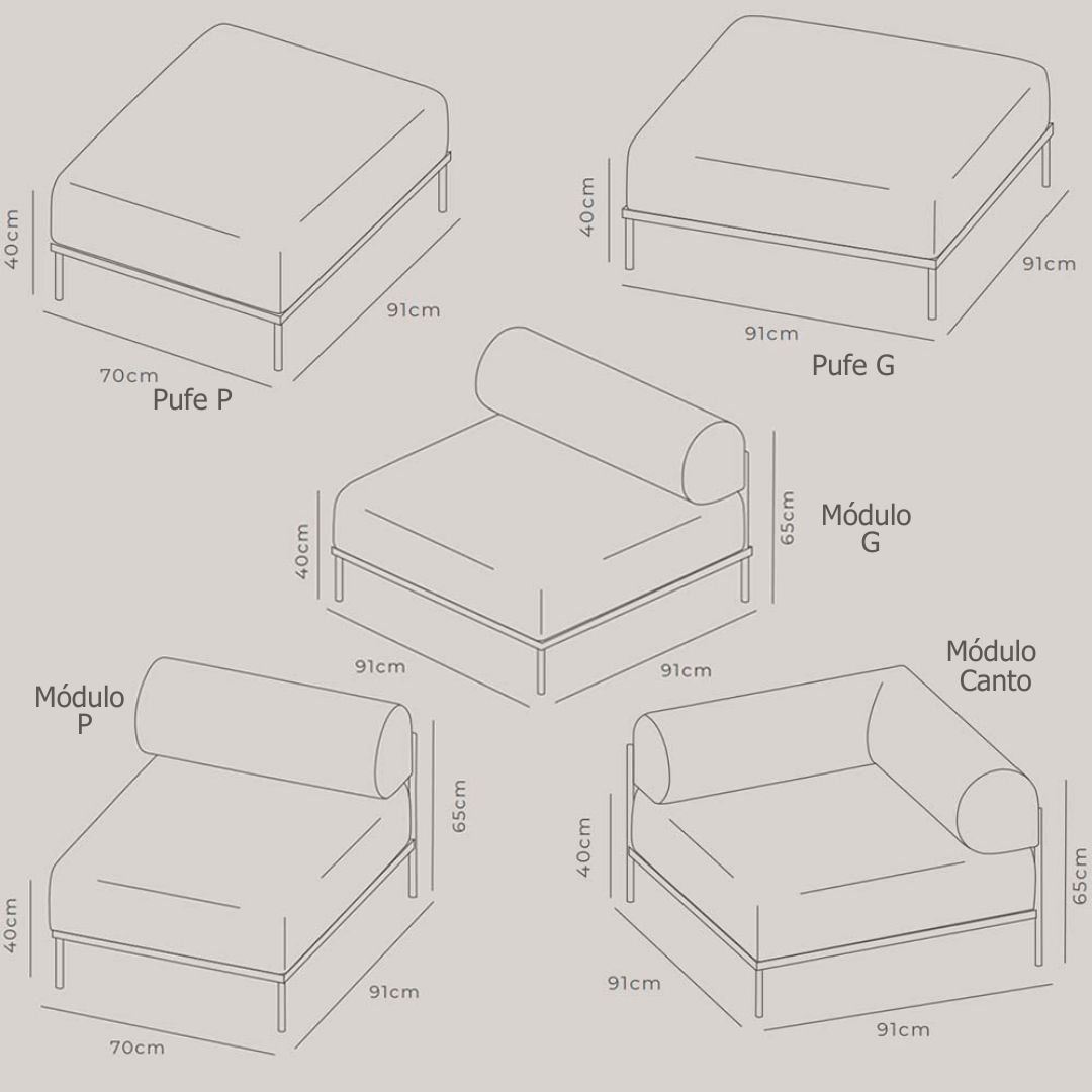 Sofa-Modular-Gota---Pufes-Campania-Linho-Aco-Carbono-Taupe---74044