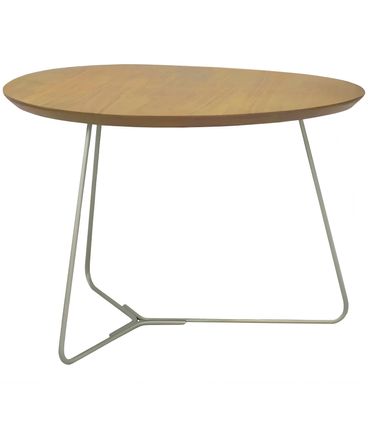 Mesa Lateral Infinity Baixa Tampo Louro Freijo com Base Champagne - 69599