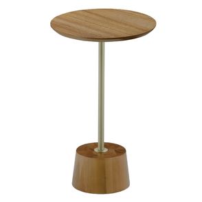 Mesa Apoio Beta Baixa Tampo Amêndoa Suave com Base Bronze Light 53cm - 68963