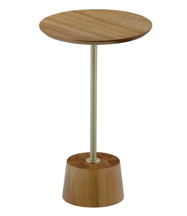 Mesa Apoio Beta Baixa Tampo Amêndoa Suave com Base Bronze Light 53cm - 68963