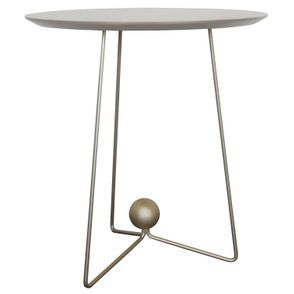 Mesa Lateral Orquídea Alta Tampo Fendi Claro Base Bronze Light 54 cm - 72999