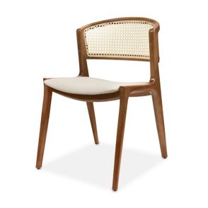 Cadeira Camilly Facto Cru e Tela Sextavada Natural com Estrutura Castanho Claro - 74125