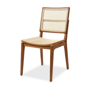 Cadeira Liz Tela Sextavada Natural com Estrutura cor Castanho Claro - 74236