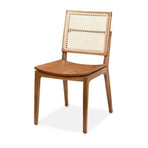 Cadeira Marcela Tela Sextavada Natural com Estrutura Castanho Claro - 74244