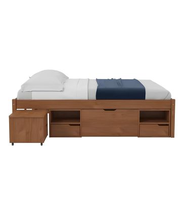 Cama Charme Casal cor Amêndoa com 4 Gavetas e 12 Nichos 199 cm - 73810