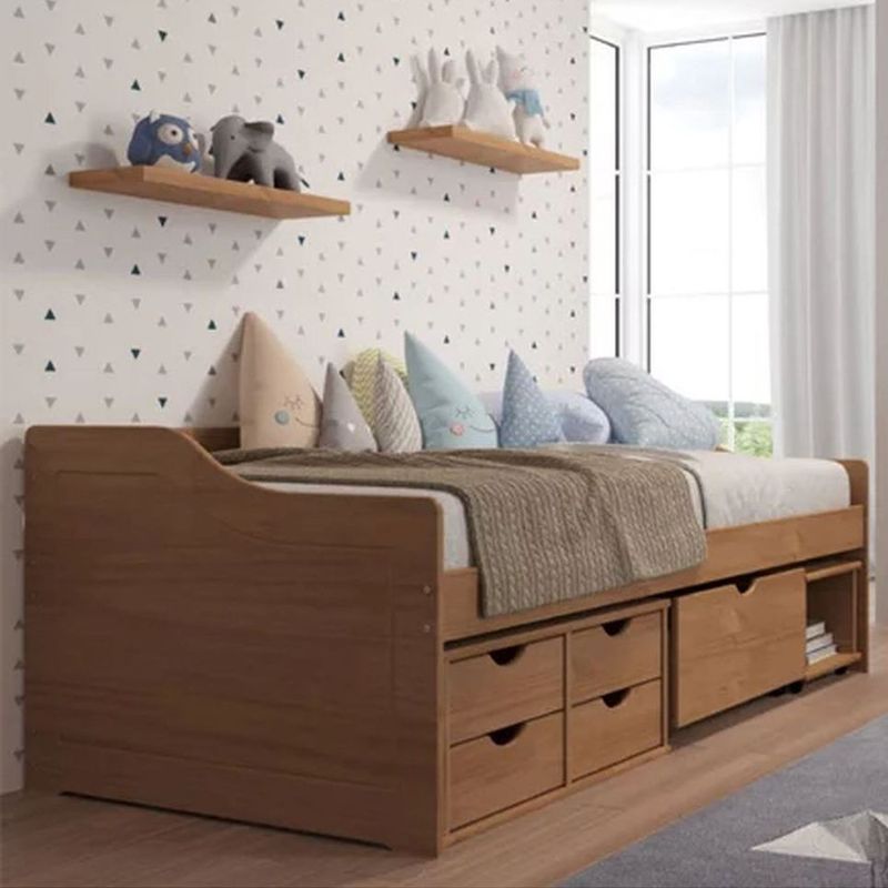 SofaCamaFloroSolteirocorAmendoacom4Gavetase1Gavetao193cm73811