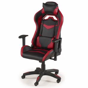 Cadeira Gamer Eagle Estofado Courino Vermelho e Preto com Base Rodizio Preta - 73813
