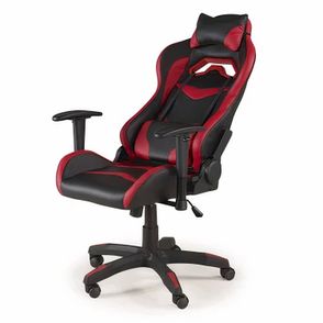 Cadeira Gamer Eagle Estofado Courino Vermelho e Preto com Base Rodizio Preta - 73813