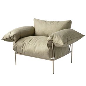 Poltrona Asa Dark Sage Base Aço Carbono Taupe - 74290