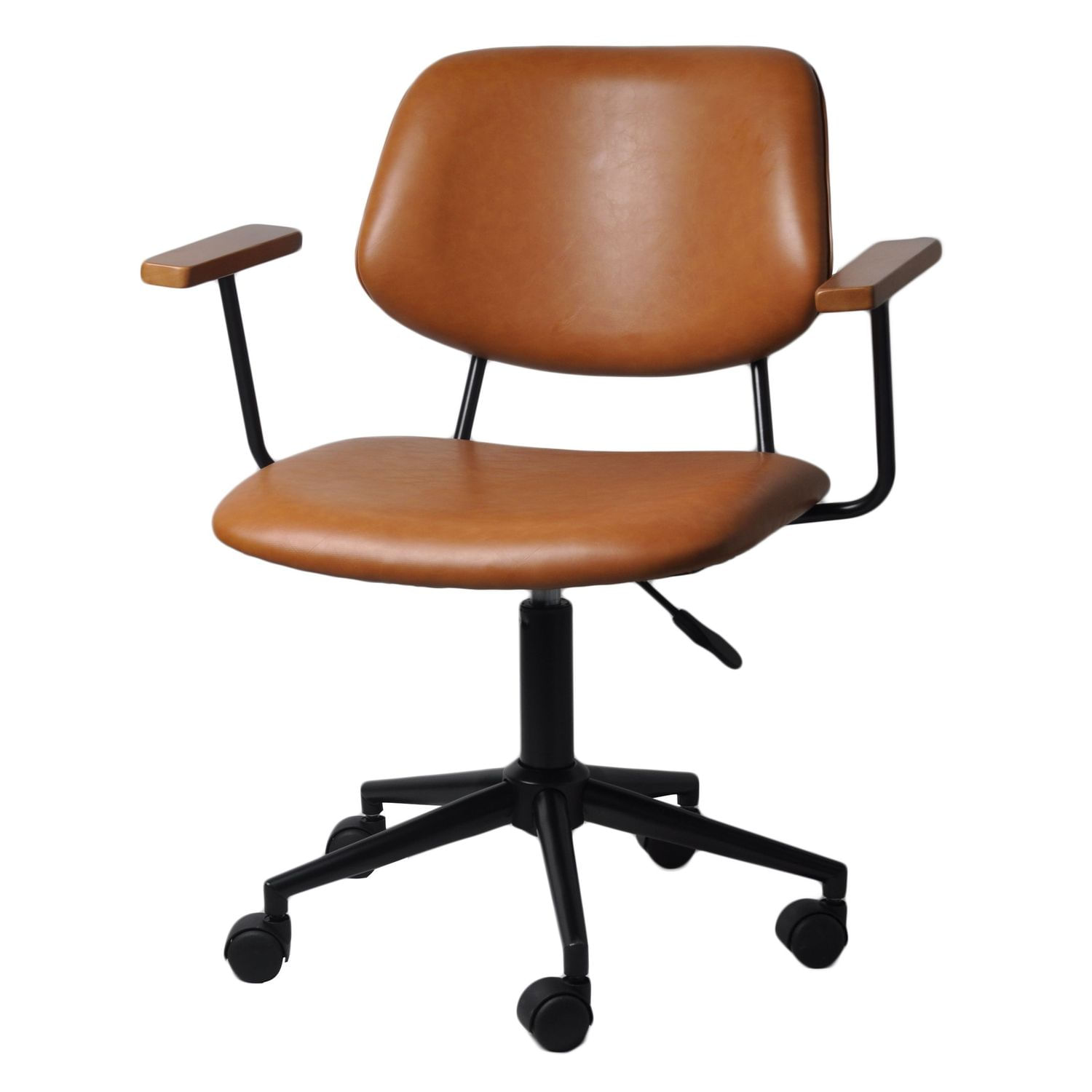 Cadeira-Office-Riga-com-Braco-Courino-Caramelo-com-Base-Rodizio-Preta---74360-