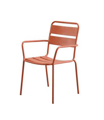 Cadeira Bora Com Braco Estrutura em Aco com Pintura cor Coral - 74364