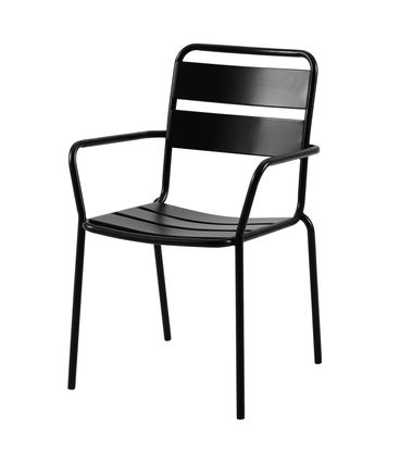 Cadeira Bora Com Braco Estrutura em Aco com Pintura cor Preto - 74365