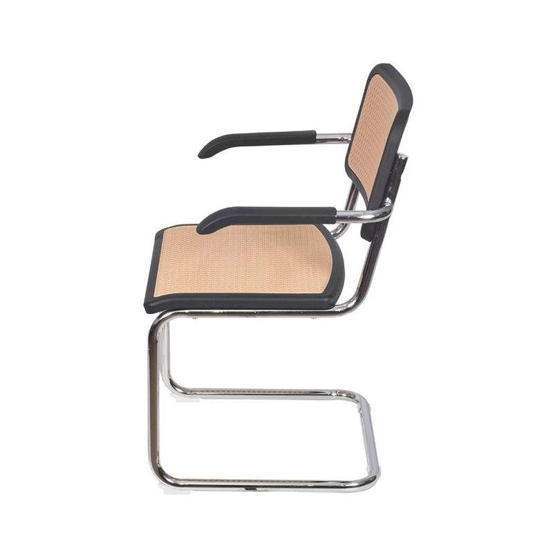 CadeiraCescacomBracoPalhaDetalhePolipropilenoPretocomBaseCromada74373