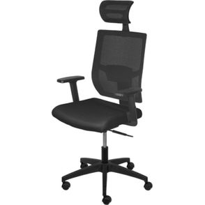 Cadeira Office Atenas Alta Tela Mesh Preta com Base Rodizio Preta - 74400