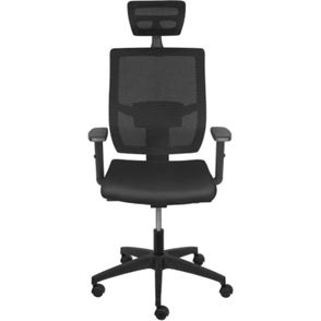 Cadeira Office Atenas Alta Tela Mesh Preta com Base Rodizio Preta - 74400