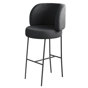 Banqueta Zurique Chumbo Aço Carbono Preto 107cm - 74407